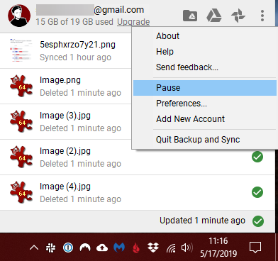 Google disk pauzira sinkronizaciju