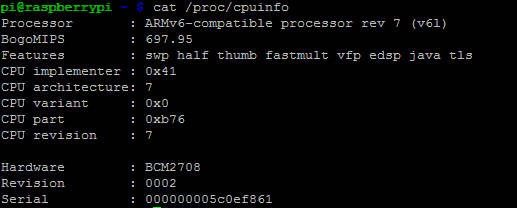 Otkrijte informacije o Raspberry Pi CPU-u