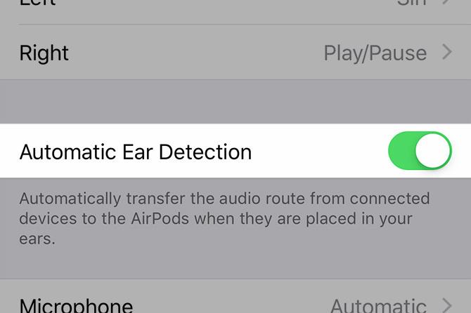 AirPods automatsko prepoznavanje uha