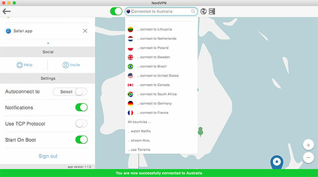 NordVPN za Mac: jednostavno upravljanje privatnošću i regijama u OS X nordvpnomnibox