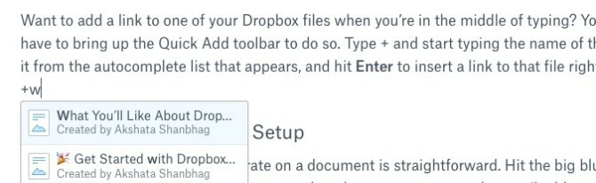 Dropbox Paper Brzi dodavanje datoteke