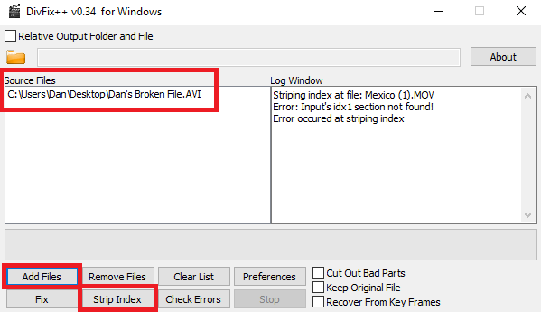 Kako popraviti pokvarene AVI datoteke koje neće reproducirati divfix izvor