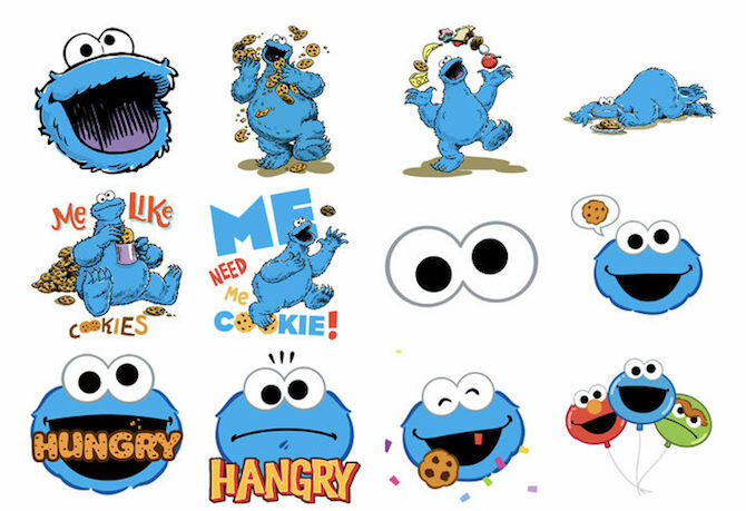 Cookie Monster iMessage naljepnica naljepnica