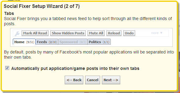 Očistite svoje Facebook News Feed pomoću Social Fixer Filtering [Tjedni Facebook savjeti] Social Fixer Setup Wizard