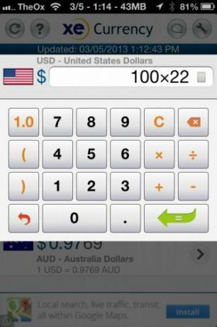 xe valuta aplikacija