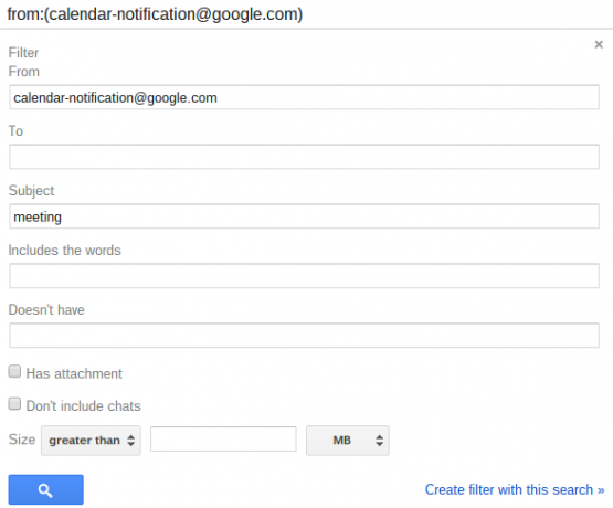 Gmail filter iz Google kalendara