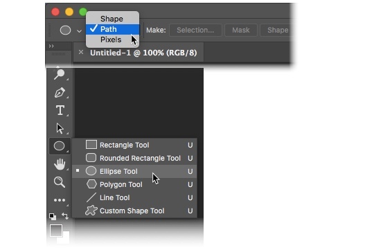 Photoshop CC 2018 - odaberite oblik i put