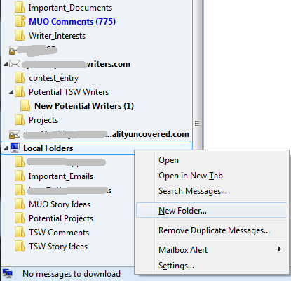 nova mapa Windows 7