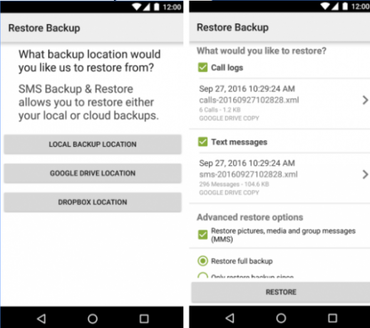 android sms backup