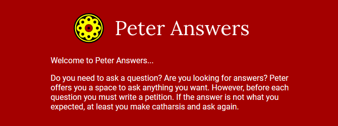 Snimka zaslona web stranice Peter Answers