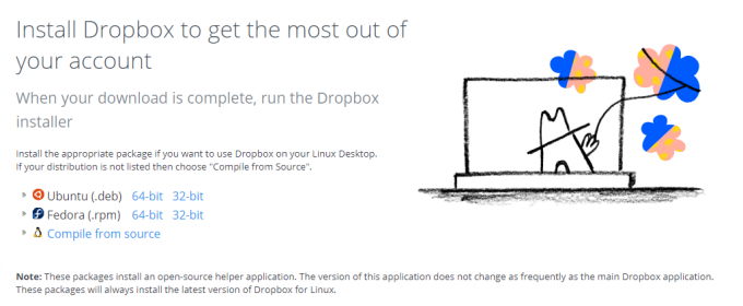 Linux mogućnosti za Dropbox