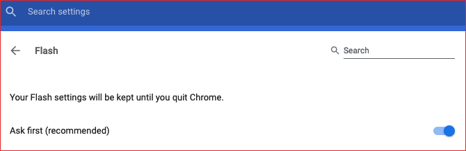 omogućite flash na kartici postavki google chrome