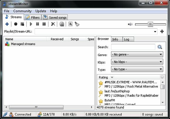 record streaming radio