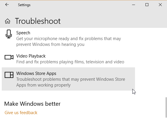 Pogreška programa Windows Store resetira se