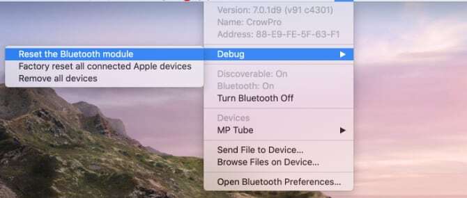 Poništavanje macOS Bluetooth modula