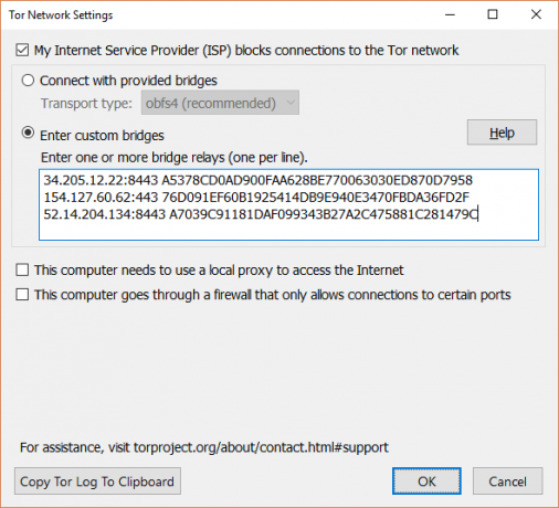 Doista privatno pregledavanje: Neslužbeni korisnički vodič za Tor Tor Unesite prilagođeni most