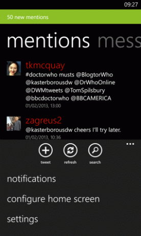 aplikacija za Windows Phone twitter