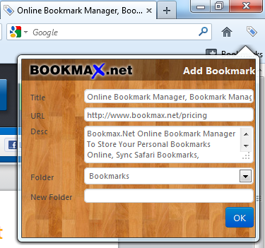 Bookmax: Spremite i upravljajte svojim oznakama Online bookmax2