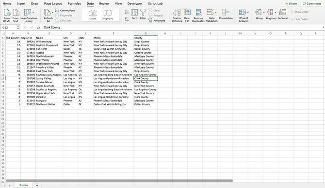 Invertiranje Excelove tablice pomoću sortiranja podataka