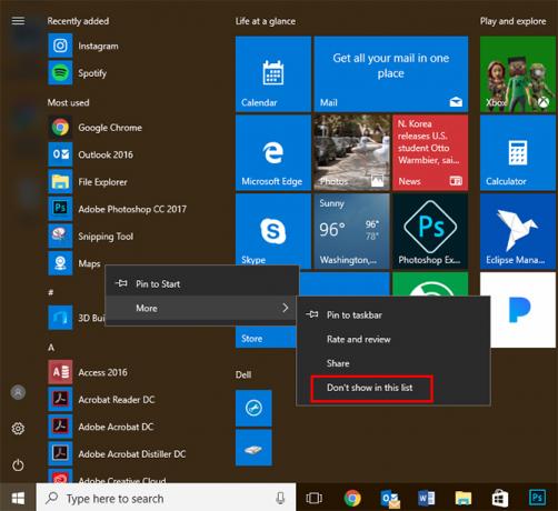 Kako ukloniti "Najčešće korištene aplikacije" sa sustava Windows 10 Start Menu MostUsed1