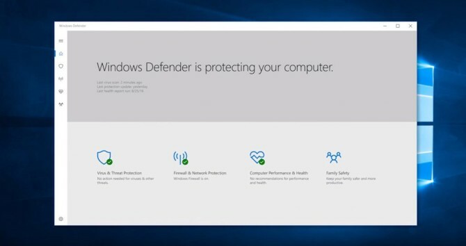 Ažuriranje sustava Windows 10 Creators - Defender