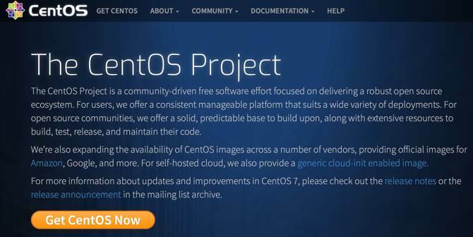 Web stranica CentOS-a