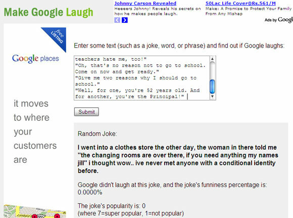 Smiješite se Googleu: 8 smiješnih web stranica koje se temelje na Googleu Google08