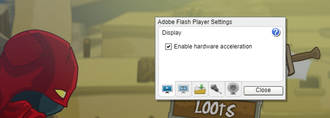 Akceleracija hardvera za Flash Player