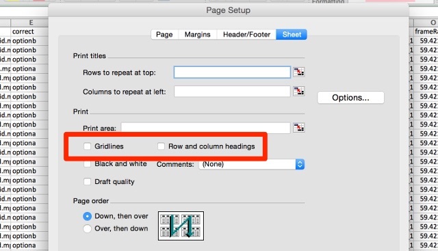 Excel-print-postavke