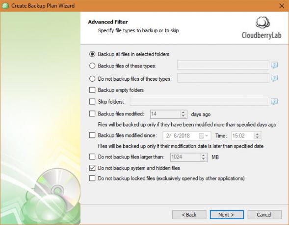 CloudBerry sigurnosna kopija štiti datoteke na Windows, Mac i Linux 09 Napredne mogućnosti filtra CloudBerry Backup