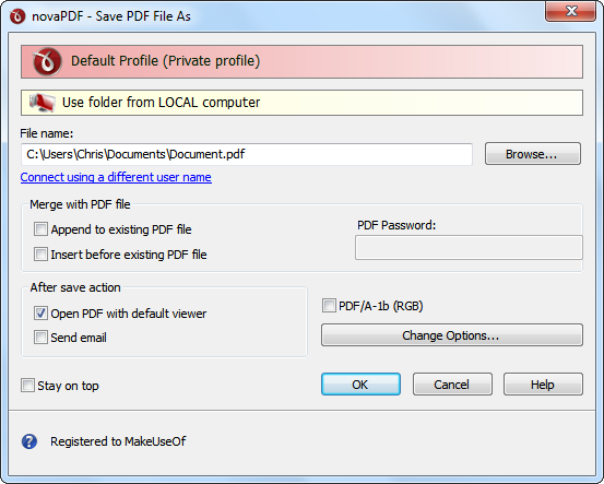 novapdf spremite PDF datoteku kao