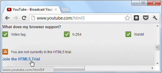 pridružite-youtube-HTML5 suđenje problemi s flash playerom
