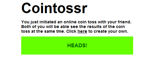 Cointossr: bacanje novčića na mreži cointossr2