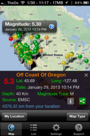 Quake Spotter - jednostavan način za praćenje potresa [iOS, Paid Apps Free] QuakeSpotter03