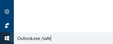 Pokretanje programa Outlook u sigurnom načinu rada u sustavu Windows 10