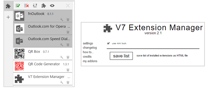 V7 Extension Manager Opera proširenje