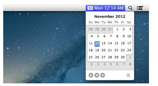 kalendar za traku izbornika mac