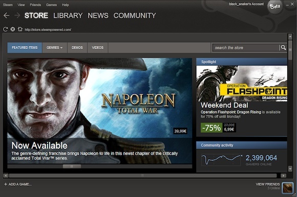 Steam Games Management i internetska trgovina dobivaju redizajn parnog sučelja
