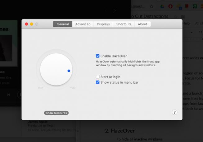 HazeOver, macOS aplikacija koja vam pomaže da se fokusirate