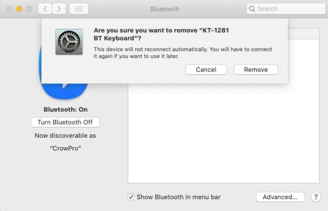 Uklanjanje i ponovno dodavanje Bluetooth uređaja na macOS