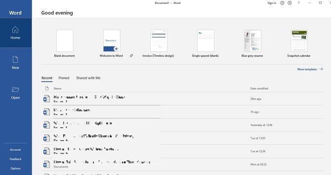 Nedavne datoteke Microsoft Officea