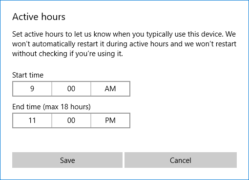 Windows 10 aktivnih sati