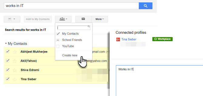 Pomoću pretraživanja brzo stvorite Gmail grupu.