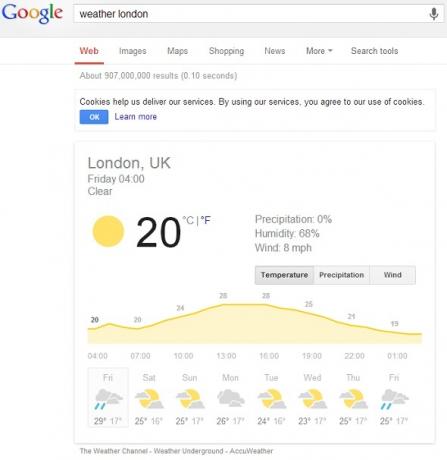 8 Google Savjeti za pretraživanje koji će vam uvijek biti pri ruci Google weather weather London