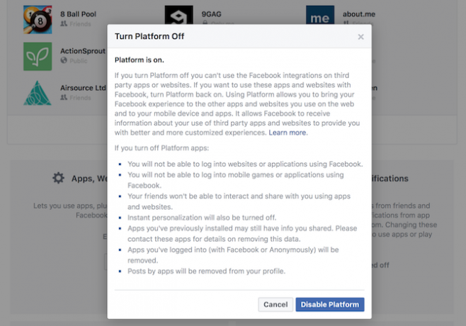 Potpuni vodič za privatnost na Facebooku platforma aplikacije za privatnost facbeook