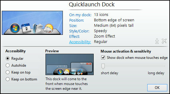ObjectDock: brzo prilagodite radnu površinu i povećajte njezinu funkcionalnost [Windows] Postavke objekta ObjectDock Pristupačnost za dom
