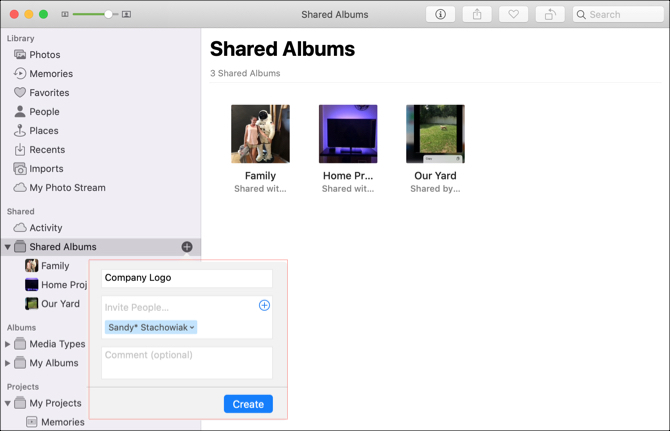Mac fotografije Stvorite zajednički album