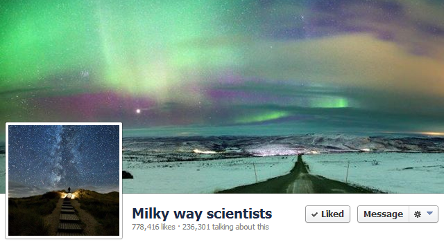 Facebook stranica znanstvenika s mliječnim putem
