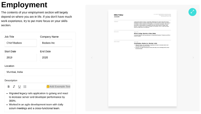 Resume Builder je besplatna CV aplikacija s LinkedIn uvozom