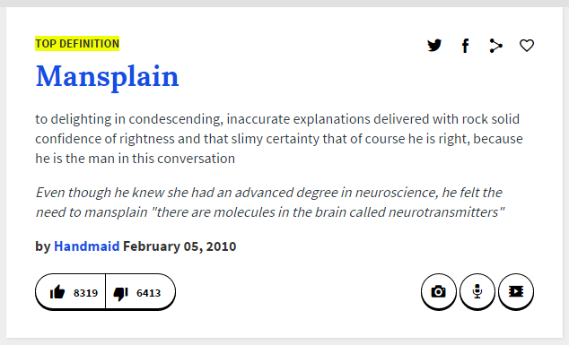 mansplain-Urban Dictionary